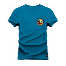 Camiseta Plus Size Algodão T-Shirt Premium Estampada Emoji Fone Peito