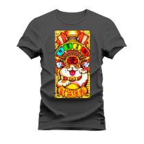 Camiseta Plus Size Algodão T-Shirt Premium Estampada Fortune