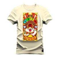 Camiseta Plus Size Algodão T-Shirt Premium Estampada Fortune