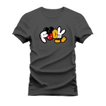 Camiseta Plus Size Algodão T-Shirt Premium Estampada Fuck Style