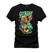 Camiseta Plus Size Algodão T-Shirt Premium Estampada Goscoot