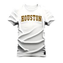 Camiseta Plus Size Algodão T-Shirt Premium Estampada Houston