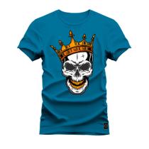 Camiseta Plus Size Algodão T-Shirt Premium Estampada King OF Caveirão