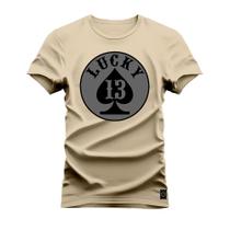 Camiseta Plus Size Algodão T-Shirt Premium Estampada Lucky Nipe