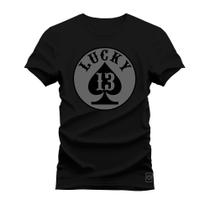Camiseta Plus Size Algodão T-Shirt Premium Estampada Lucky Nipe