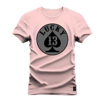 Camiseta Plus Size Algodão T-Shirt Premium Estampada Lucky Nipe