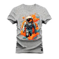 Camiseta Plus Size Algodão T-Shirt Premium Estampada Nasa Em Chamas