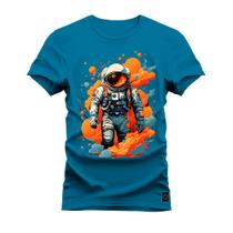 Camiseta Plus Size Algodão T-Shirt Premium Estampada Nasa Em Chamas