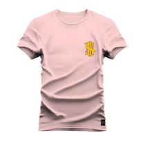 Camiseta Plus Size Algodão T-Shirt Premium Estampada Sifrão Peito