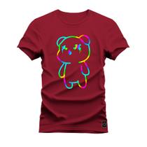 Camiseta Plus Size Algodão T-Shirt Premium Estampada Style Urso