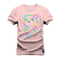 Camiseta Plus Size Algodão T-Shirt Premium Estampada Style Urso