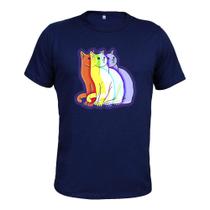 Camiseta Plus Size Algodão Tecido Macio Cat Espect