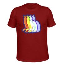 Camiseta Plus Size Algodão Tecido Macio Cat Espect
