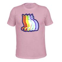 Camiseta Plus Size Algodão Tecido Macio Cat Espect
