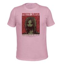 Camiseta Plus Size Algodão Tecido Macio Estampada Pretty Slayer