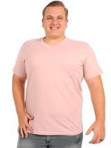 Camiseta Plus Size Anistia Masculina Decote V Algodão Rosa Camiseta Plus Size Anistia Masculina Decote V Algodão Rosa