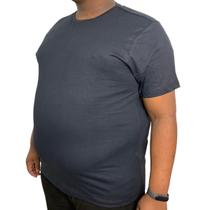 Camiseta Plus Size Básica Masculina Em Algodão Gola Redonda