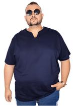 Camiseta Plus Size Bata Masculina Básica Elegante Algodão - HF