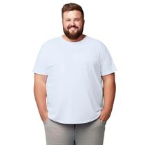 Camiseta Plus Size Branca Lisa Camisa Básica Blusa Algodão com Poliéster Camiseta Plus Size Branca Lisa Camisa Básica Blusa Algodão com Poliéster
