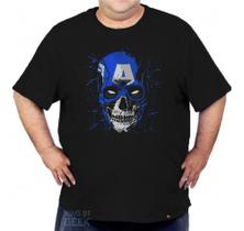Camiseta Plus Size Capitão América Camisa Super Herói Geek