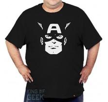 Camiseta Plus Size Capitão América Retrô Camisa Vingadores