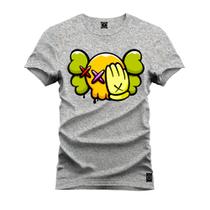 Camiseta Plus Size Casual 100% Algodão Estampada Asas Do Emoji