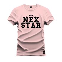 Camiseta Plus Size Casual 100% Algodão Estampada Nex Star