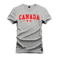 Camiseta Plus Size Casual Malha Confortável Estampada Canada