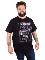 Camiseta Plus Size Cerveja Poliglota Preta. Camiseta Plus Size Cerveja Poliglota Preta.