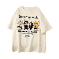 Camiseta plus Size Com Estampa De Anime Demon Slayer Para Homens E Mulheres, Estilo Casual Harajuku