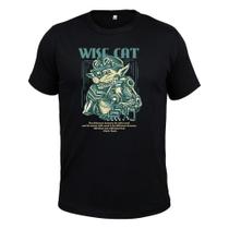 Camiseta Plus Size Confortável Malha 30.1 Estampada Wise Cat