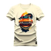 Camiseta Plus Size Confortável Premium Estampada Car Muscle Sol