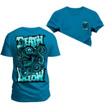 Camiseta Plus Size Confortável Premium Estampada Death Dow Frente Costas