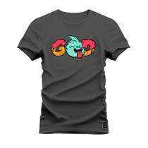 Camiseta Plus Size Confortável Premium Estampada God Boom