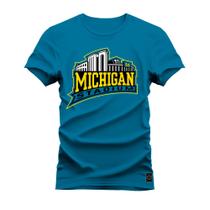 Camiseta Plus Size Confortável Premium Estampada Michigan Stadiun