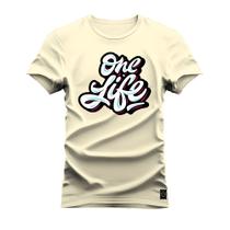 Camiseta Plus Size Confortável Premium Estampada One Life