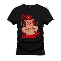 Camiseta Plus Size Confortável Premium Estampada Urso Pose Style