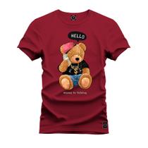 Camiseta Plus Size Confortável Premium Macia Urso Hellop