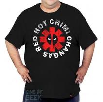 Camiseta Plus Size Deadpool Filme Camisa Geek Preta Algodão