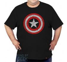 Camiseta Plus Size Escudo Capitão América Camisa Vingadores - king of Geek