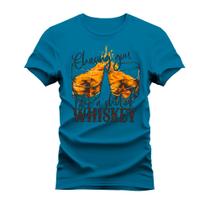 Camiseta Plus Size Estampada Algodão Gola Redonda Confortável Like a Shot