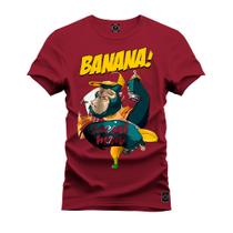 Camiseta Plus Size Estampada Algodão Premium Confortável Banana Social