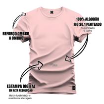 Camiseta Plus Size Estampada Algodão Premium Confortável Caveira Usando Coroa