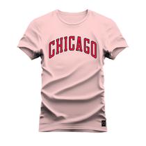 Camiseta Plus Size Estampada Algodão Premium Confortável Chicago Hom