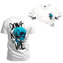 Camiseta Plus Size Estampada Algodão Premium Confortável Kill Vibe Frente Costas