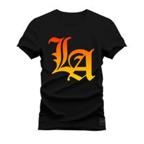 Camiseta Plus Size Estampada Algodão Premium Confortável LA