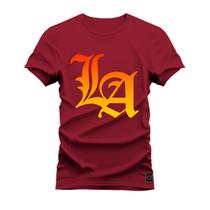 Camiseta Plus Size Estampada Algodão Premium Confortável LA