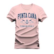 Camiseta Plus Size Estampada Algodão Premium Confortável Punta Cana