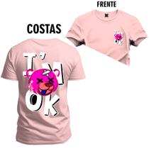 Camiseta Plus Size Estampada Algodão Premium IM Ok Frente Costas