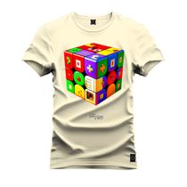 Camiseta Plus Size Estampada Confortável Premium Macia Cubo da Magia